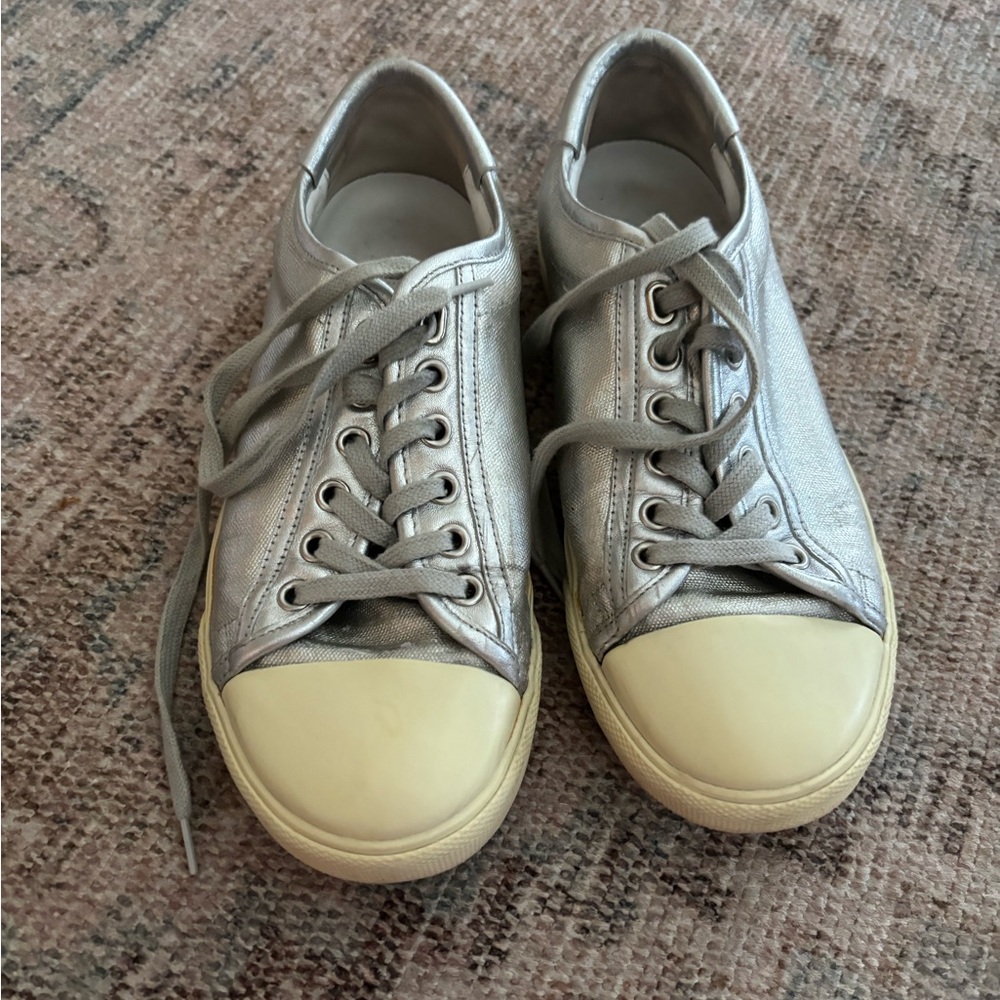 Celine Metallic Silver Sneakers